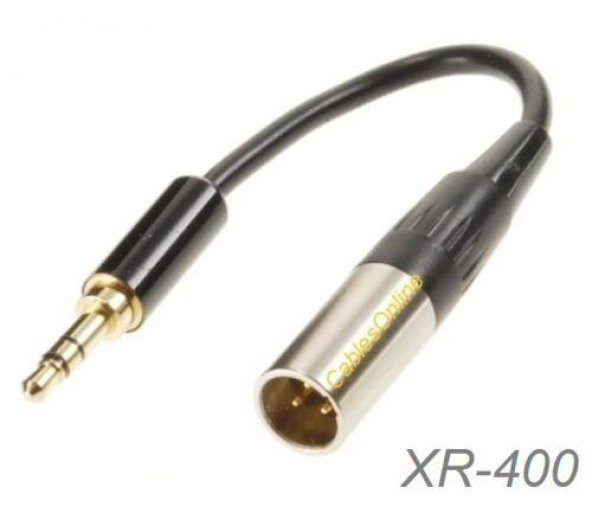 3 Pin Mini XLR Erkek - 3.5 mm Stereo Kaliteli Mikrofon Kablosu - 50 cm