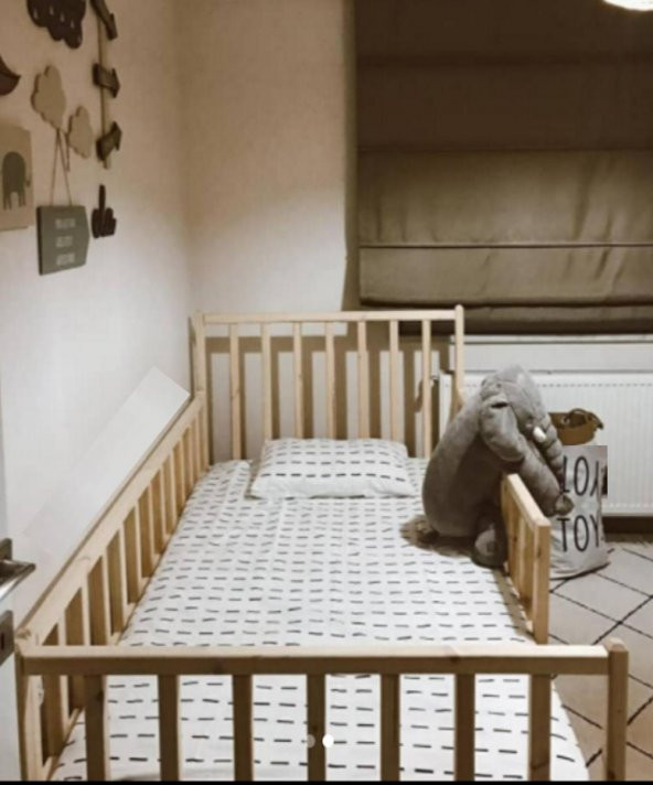 Baby Kinder Tuna Doğal Montessori Bebek ve Çocuk Karyolası  Doğal Çam 70 x 130 - 2