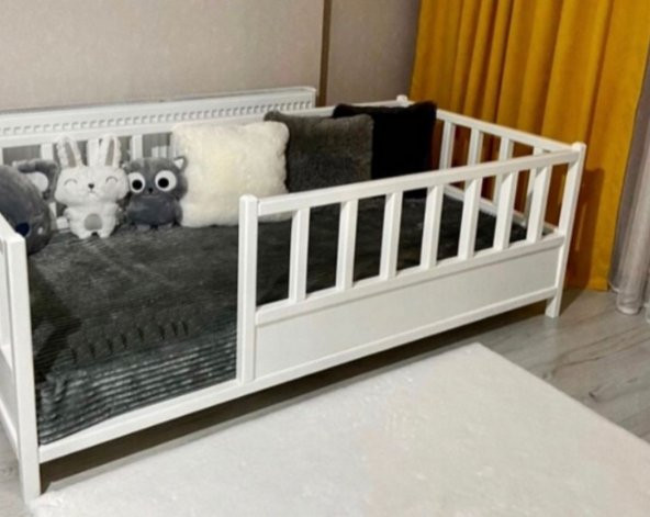 Baby Kinder Wh. Roofless Montessori Yatak Bebek ve Çocuk Karyolası  Mat Beyaz 90 x 190 - 3