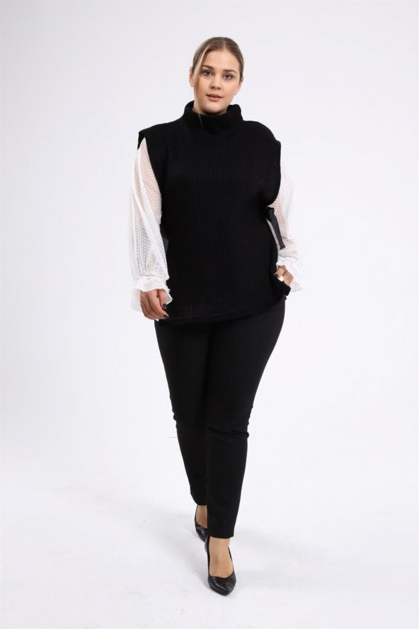 Triko Süeter Yandan Bağlamalı-SİYAH - 2