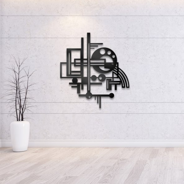 Lazer Kesim Futuristik Dekoratif Desen Ahşap Tablo - 1