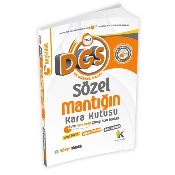 2022 DGS Sözel Mantığın Kara Kutusu Konu Özetli Dijital Çözümlü Soru Bankası