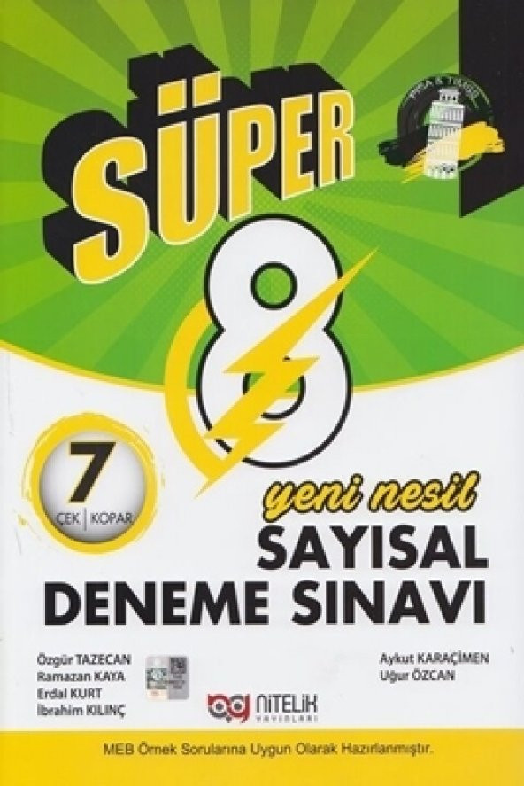 Nitelik Yayınları Süper 8. Sınıf LGS Sayısal Yeni Nesil 7 Deneme Sınavı