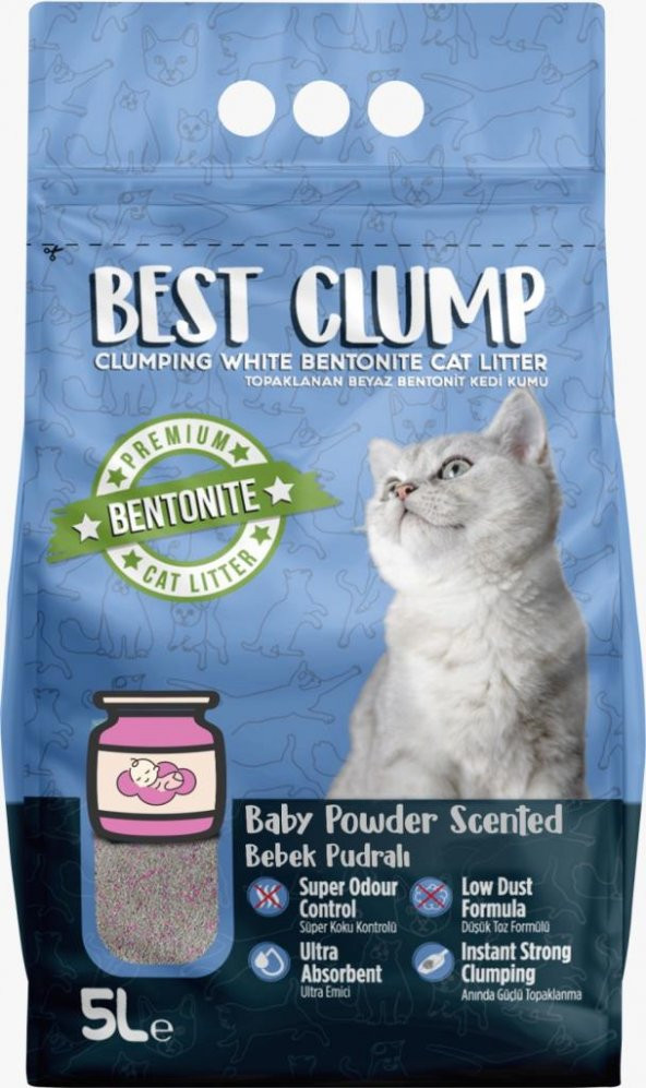 Best Clump Best Clump Bebek Pudra Kokulu Kedi Kumu 5 lt