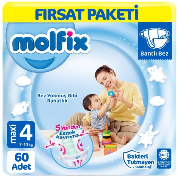 Molfix Bebek Bezi 4 Beden Fırsat Paketi 60 Adet ürün görseli