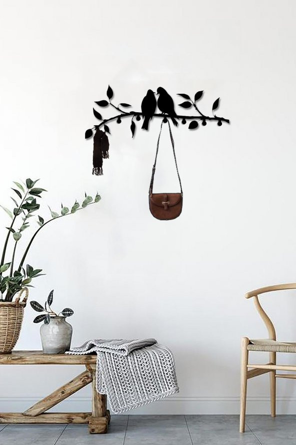 Askılık - Dekoratif Metal Duvar Askısı  - Modern Portmanto - 3