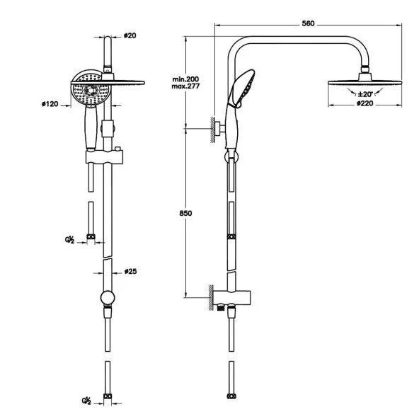 Artema System Rain Ls25 Robot Duş Takımı,Yağmurlama,Tepe A45597 - 3