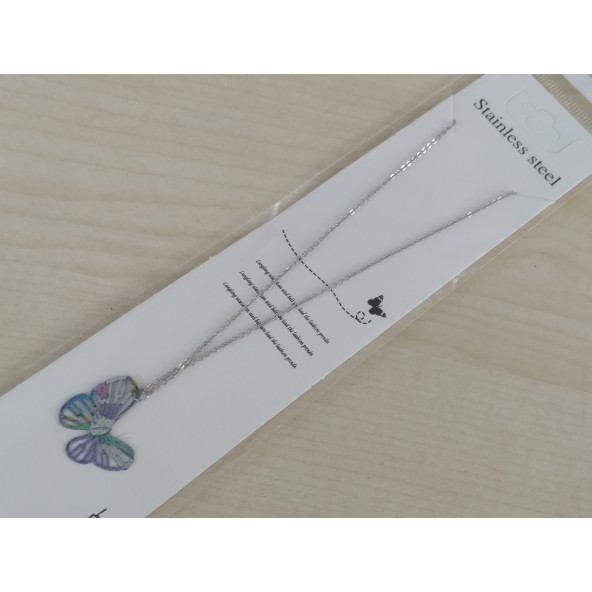 METAL KELEBEK (Butterfly) BAYAN KOLYESİ ZARİF KİBAR ZİNCİR, EKONOMİK KOLYE, EKONOMİK BAYAN TAKI - 2