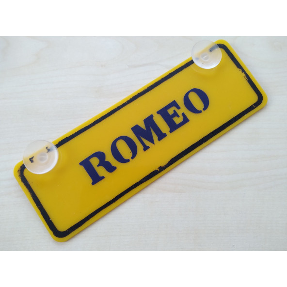 DEKOR SARI PLAKA - ROMEO (22x7,5cm) vantuzlu Pleksi (Dekor Levha) DEKOR PLAKA ürün görseli