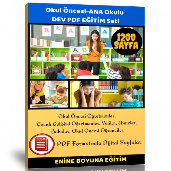 Okul Öncesi  Anaokulu DEV PDF Eğitim Seti 1200 Sayfa - Resim 2