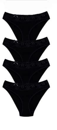 Ceylanoğlu Kadın Likralı Beli Dantelli Bikini Külot C-131 (4 Paket) - 4