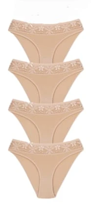 Ceylanoğlu Kadın Likralı Beli Dantelli Bikini Külot C-131 (4 Paket) - 6
