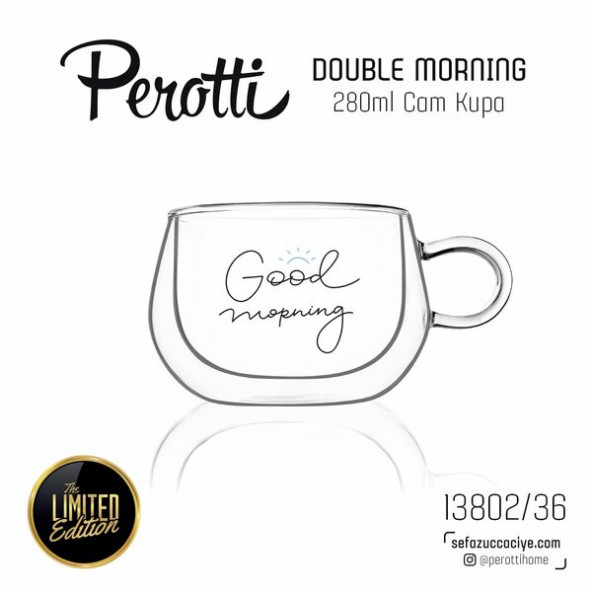 Perotti Bardak Kupa Cam 280Ml Double Mornıng