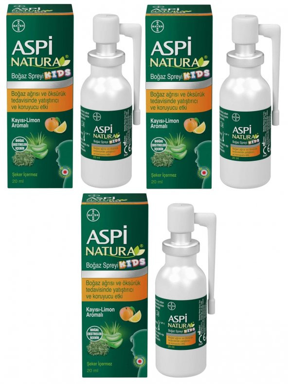 Aspinatura Kids Kayısı & Limon Boğaz Spreyi 20 ml 3 Adet