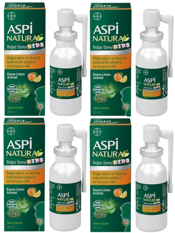 Aspinatura Kids Kayısı & Limon Boğaz Spreyi 20 ml 4 Adet