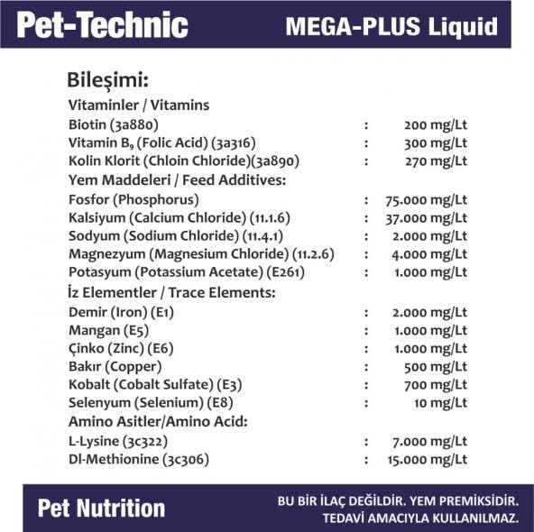 Pet Technic Mega Plus Likit Kas Kemik Sistemi Güçlendirici - 3