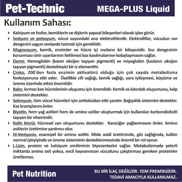 Pet Technic Mega Plus Likit Kas Kemik Sistemi Güçlendirici - 4
