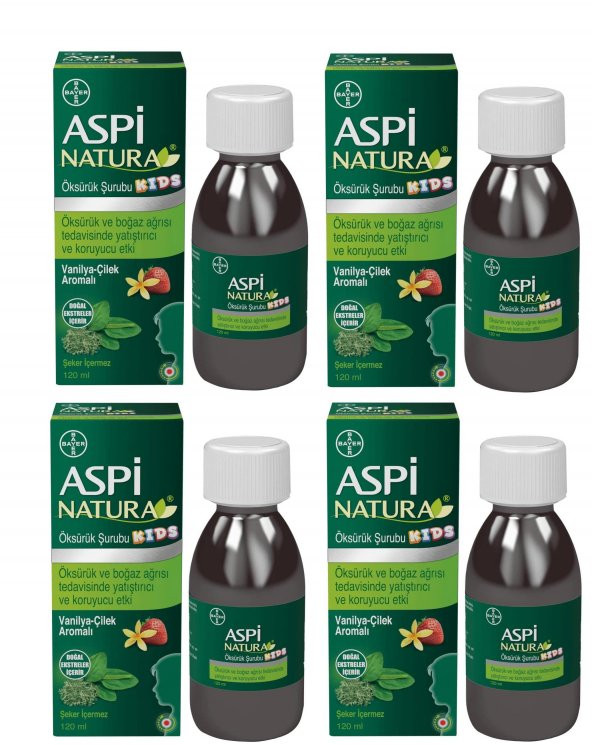 Aspinatura Kids Öksürük Şurubu Vanilya & Çilek 120 ml 4 Adet