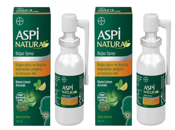 Aspinatura Nane & Limon Boğaz Spreyi 20 ml 2 Adet