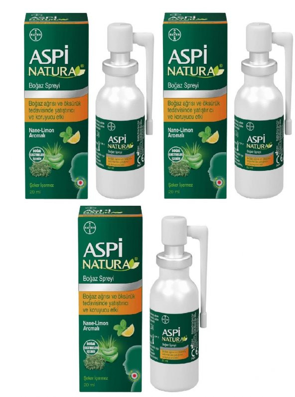 Aspinatura Nane & Limon Boğaz Spreyi 20 ml  3 Adet