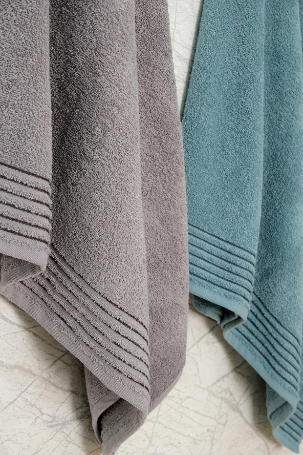 2li 70x130 Renkli Bordürlü Banyo Havlusu - 2