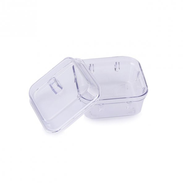 Akrilik Beyaz 6 lı Kapaklı Kahvaltılık Kahvaltı Seti & Saklama Kabı (Cam Değildir) - 3