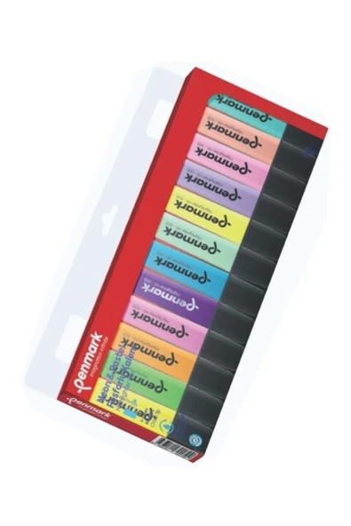 Penmark 12'li Pastel ve Neon Karışık Renk Fosforlu Kalem - 2