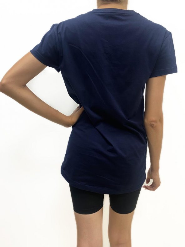 Kadın Panda Baskılı Basic Lacivert Tshirt - 3