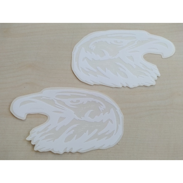 KARTAL sticker (2Lİ TAKIM) BEYAZ 11x6cm (EAGLE) KARTAL ETİKETİ ÇIKARTMASI logosu arması ürün görseli