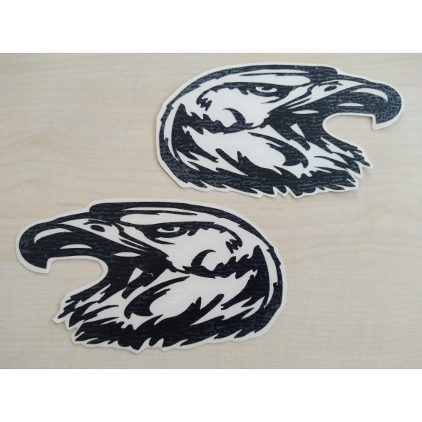 KARTAL sticker (2Lİ TAKIM) SİYAH 11x6cm (EAGLE) KARTAL ETİKETİ ÇIKARTMASI logosu arması ürün görseli