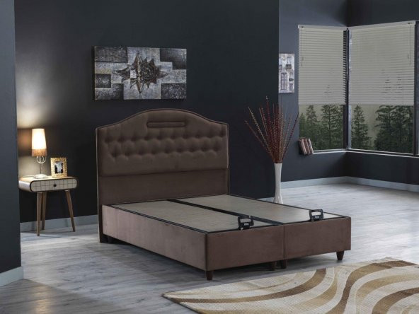 Nima 3 Lü Set ( Baza + Başlık + Yatak ) Tek Kişilik ( Sütlü Kahve ) 2180A 120x200 - 4
