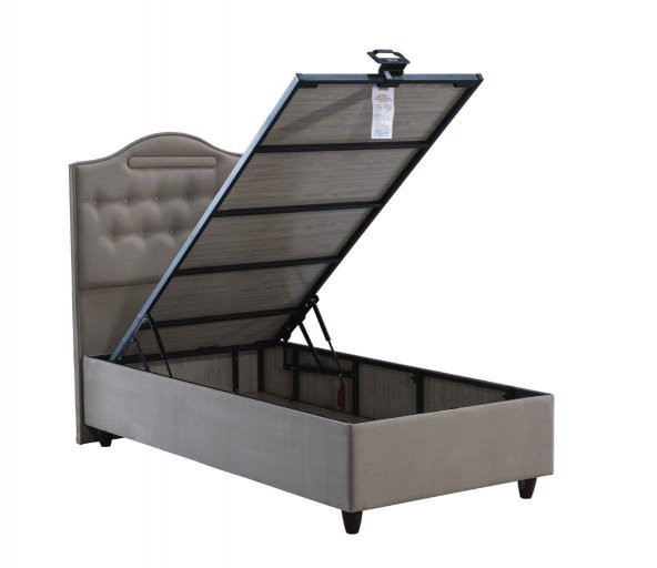 Nima 3 Lü Set ( Baza + Başlık + Yatak ) Çift Kişilik ( BEJ ) 150X200 - Resim 5