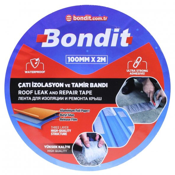 Çatı İzolasyon Ses Su Yalıtım Tamir Bandı Çamur Bant 10 cm x 2 Mt - 2