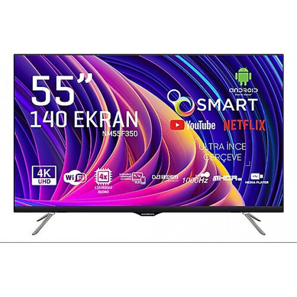 Nordmende NM55F350 4K Ultra HD 55" 140 Ekran Uydu Alıcılı Smart LED TV