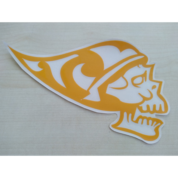 KURUKAFA sticker (2Lİ TAKIM) SARI 16cmx10cm (İSKELET) KURUKAFA ETİKETİ ÇIKARTMASI logosu arması - 2