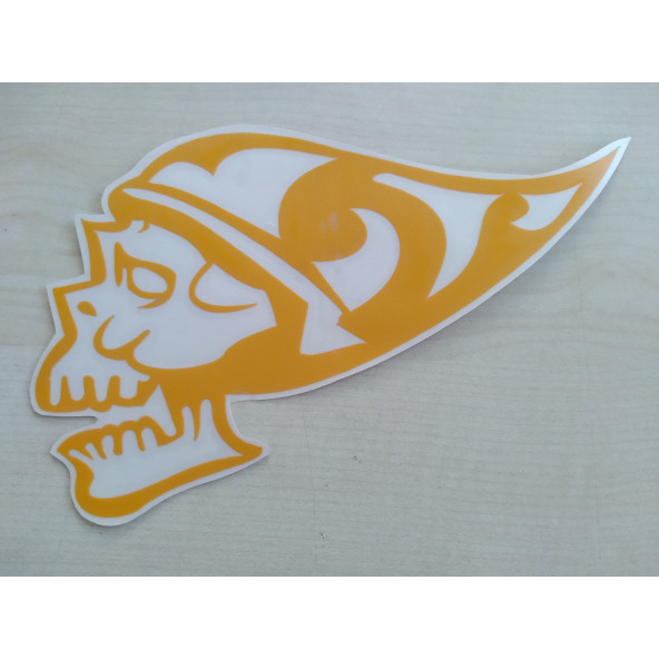 KURUKAFA sticker (2Lİ TAKIM) SARI 16cmx10cm (İSKELET) KURUKAFA ETİKETİ ÇIKARTMASI logosu arması - 3