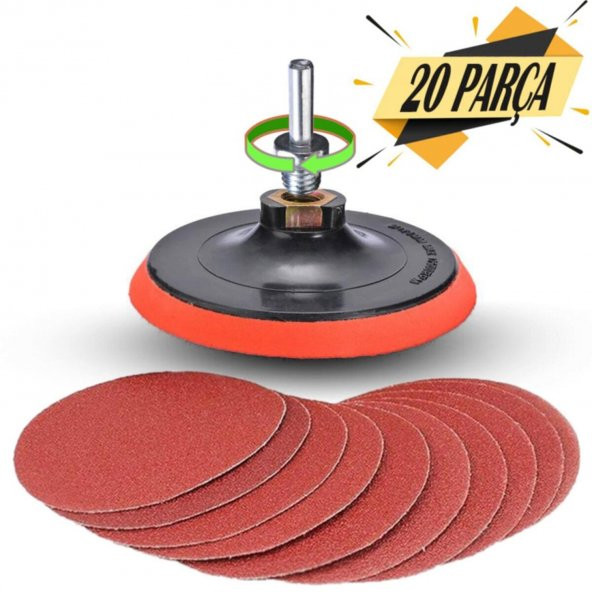 Cırt Zımpara Seti + Matkap Aparatı 115 mm 20 PARÇA - 2