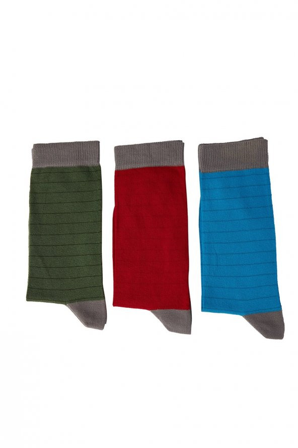 Renkli 3LÜ Erkek Soket Çorap