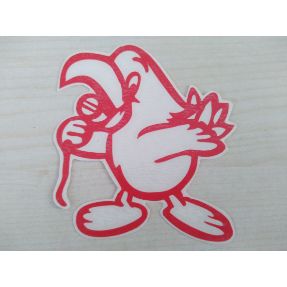 PAPAĞAN STİCKER Kırmızı 9x8cm PAPAĞAN ETİKETİ, PAPAĞAN ÇIKARTMASI ürün görseli