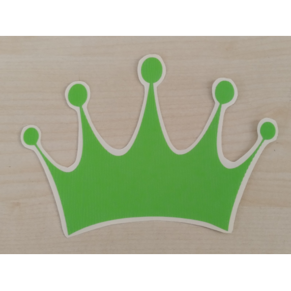 KRAL TACI STİCKER Yeşil 13,5x9,5cm - King STİCKER, KRAL TACI ETİKETİ, KRAL TACI ÇIKARTMASI