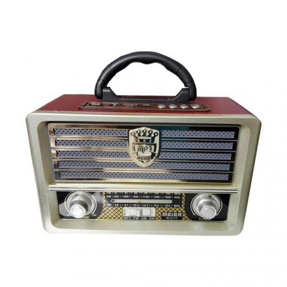 Meier M-113BT Nostaljik Retro Ahşap Bluetooth Fm Radyo