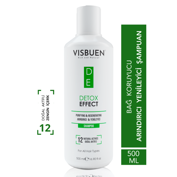Detox Etkili 12 Doğal Aktifli Arındırıcı Onarıcı ve İşlem Öncesi Sonrası Koruyucu Tuzsuz Şampuan