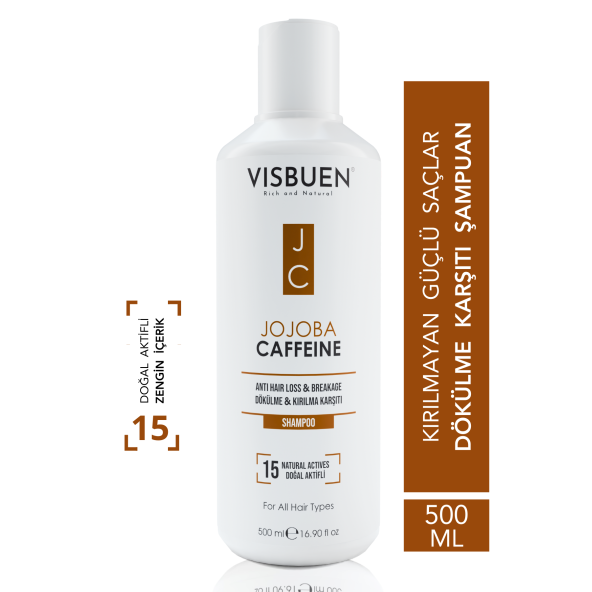 Jojoba & Kafein 15 Doğal Aktifli Saç Dökülmesine ve Kırılmasına Karşı Şampuan