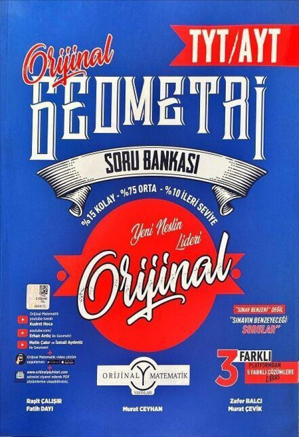 Tyt Ayt Orijinal Geometri Soru Bankası Orijinal Yayınları