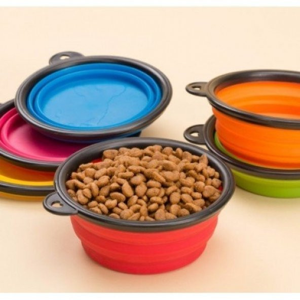Katlanabilir Kedi Köpek Mama Su Kabı Taşınabilir - 4
