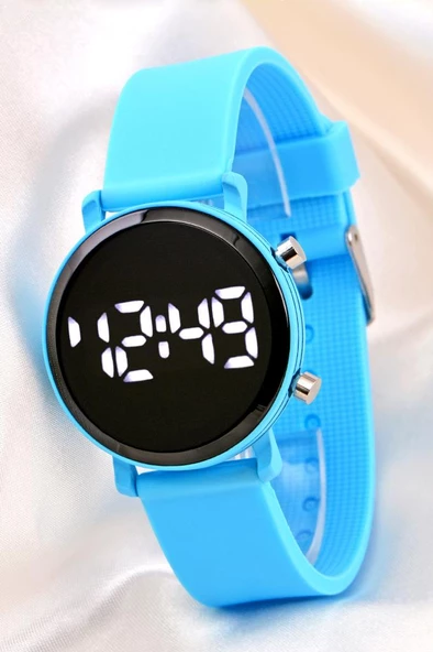 Mavi Silikon Kordonlu Led Watch Genç Kız Kadın Yetişkin Çocuk Saati ST-304137 - 5