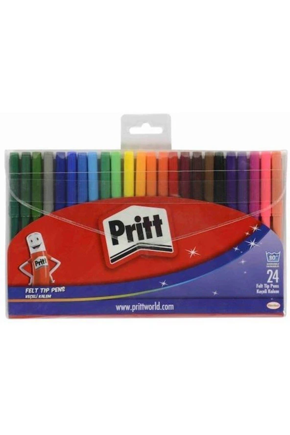 Pritt Keçeli Boya Kalemi 24 Renk Keçeli Boya Yıkanabilir ürün görseli 1