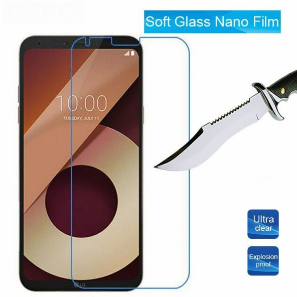 LG Q6 Kılıf Mat Premier Silikon Kılıf + Nano Kırılmaz Cam - 4