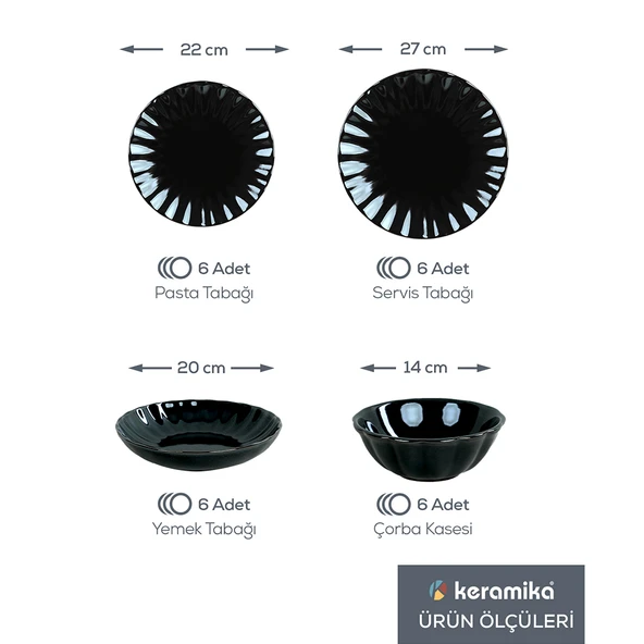 Keramika Shizen Sirius Yemek Takımı 24 Parça 6 Kişilik - 4