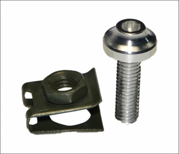 Motorsiklet M6 Aluminyum Grenaj Vida Seti Gümüş